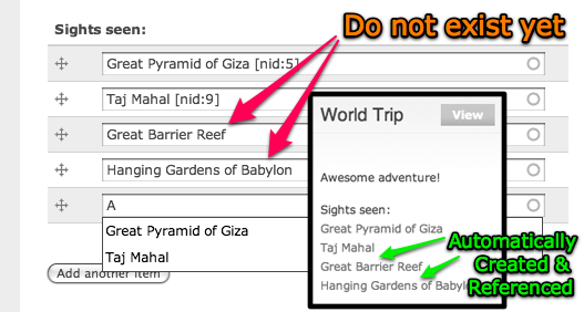 Unmatched entries are automatically created and referenced